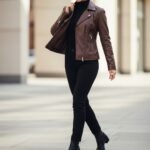 Women’s Chocolate Brown Leather Jacket – Luxury Slim Fit Edition - Image 4