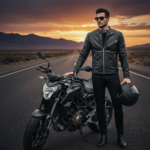 Men’s Charcoal Grey Leather Jacket – Modern Slim Fit Edition