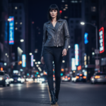 Women’s Dark Grey Leather Jacket – Modern Minimal Slim Fit Edition - Image 2