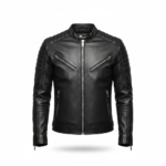 Men’s Charcoal Grey Leather Jacket – Modern Slim Fit Edition - Image 2