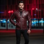 Men’s Deep Burgundy Leather Jacket – Premium Modern Fit - Image 2