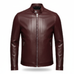 Men’s Deep Burgundy Leather Jacket – Premium Modern Fit - Image 4