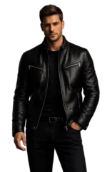 Men’s Dark Brown Espresso Leather Jacket – Modern Tailored Fit - Image 3