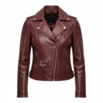 Women’s Deep Burgundy Leather Jacket – Bold Luxe Slim Fit Edition - Image 4